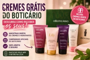 cremes grátis do boticário