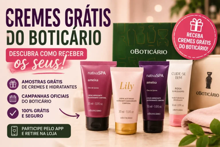 cremes grátis do boticário